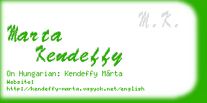 marta kendeffy business card