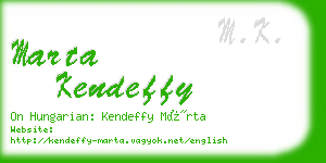 marta kendeffy business card